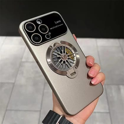 iPhone 15 Series Gyroscope Rotation Magnetic Stand Case With Camera Protection-iPhone 15 Pro / Titanium