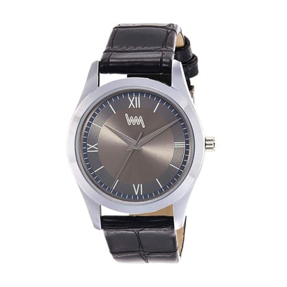 Men Silver Case, Grey Dial, Black Croco Leather Strap Watch LWI15D-Lawman Men's Silver Case, Grey Dial, Black Croco Leather Strap Watch LWI15D