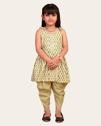 Girls Trendy Dhoti Kurta Set | Cotton Rayon Blend Dhoti Set-LightGreen / 2 Years-3 Years