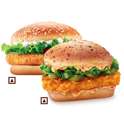 Fiery Chicken Burger+BK Chicken Burger.