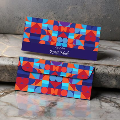 Personalised Money Envelopes - Blue Abstract Theme - Set of 20