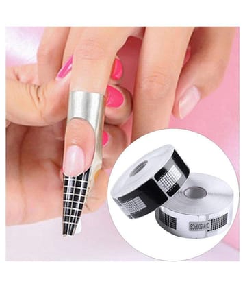 FOK 50 Pieces Nail Art Décor Accessories UV GEL Form Guide Sticker - Silver 60 g