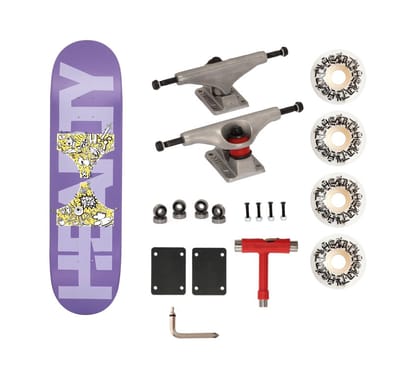 Hearty Pro-Complete Skateboard Pack- Unassembled- 8.0" & 8.25"-Purple Dipped-8.0" x 31.66"