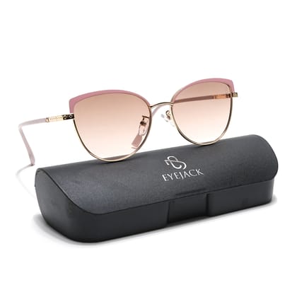 Eyejack Golden & Pink Cateye Sunglasses for Women (7005CL832)