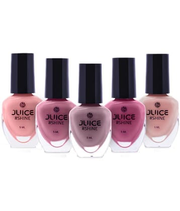 Juice - Nude Glossy Nail Polish Kit ( Pack of 5 )