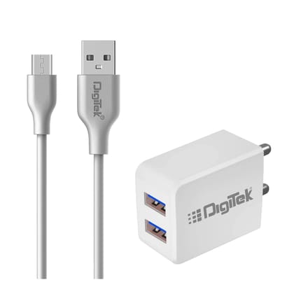 Digitek (DMC-101 MU) Dual Port USB Travel Charger 5V/3.1A Wall Charger, Fast Charging Adapter for Suitable for Smartphones, Tablet & Other USB Devices Like Bluetooth Speakers & Headphones. DMC-101 MU