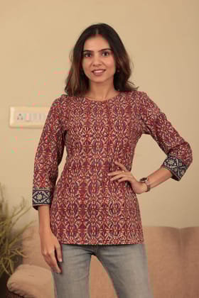 JAIPUR HANDBLOCK PRINT New collection of cotton hand printed short kurti 46