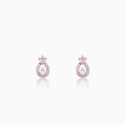 Rose Gold Elegant Pear Drop Earrings