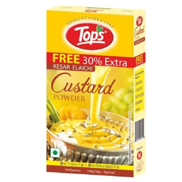 Tops Kesar Elaichi Custard Powder 100 Gms