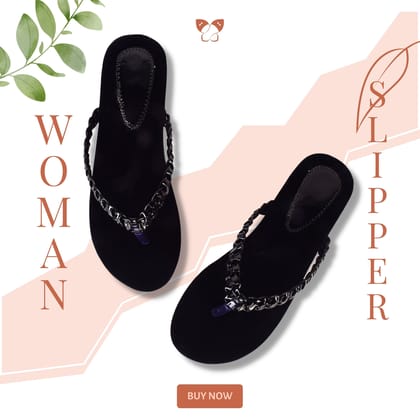 BLINDER Black Slippers Flats 4