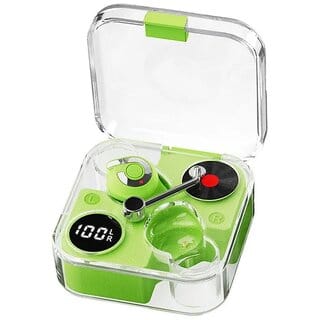 Digimate Pulse Pods 2.0 Extra Bass Pro Transparent Noise Reduction True Wireless Earbuds with Charging Case Bluetooth Version 5.1 with MIC (DG-EP08, Green)