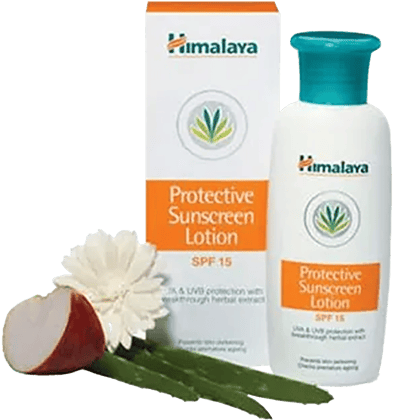 Himalaya Protective Sunscreen Lotion - All Skin Types, Aloe Vera, 50 Ml Bottle