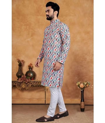 KC Kunj Creation White Cotton Regular Fit Mens Kurta Pyjama Set ( Pack of 1 ) - None