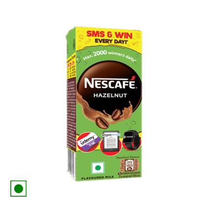 Nescafe Hazelnut Flavour Coffee and Milk Beverage, 180 ml Tetrapack