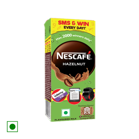 Nescafe Hazelnut Flavour Coffee and Milk Beverage, 180 ml Tetrapack