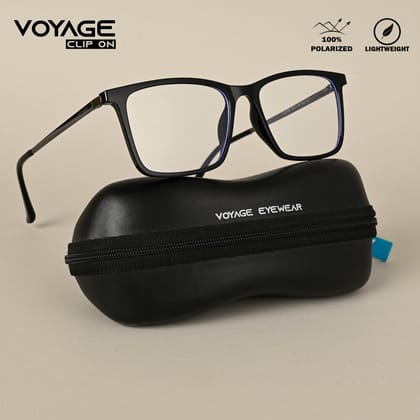 Voyage Black Wayfarer TR Clip-On Polarized Sunglasses for Men & Women (2185PMG4665-C1)