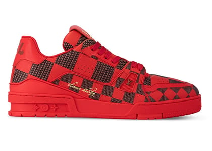 Louis Vuitton Lv Trainer Sneaker Damier Pop Red-UK 4.5