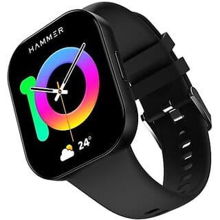 Hammer Robust 1.96" AMOLED Smart Watch for Men with BT Calling 410 * 502 PX Always on Display 800 Nits Multi Sports Modes 60Hz Refresh Rate (Charcoal Black)