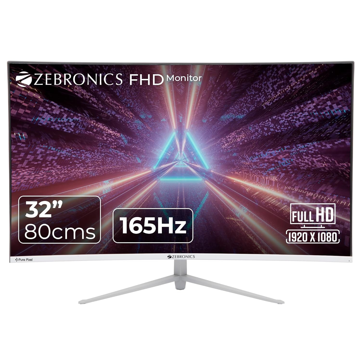 Zebronics AC32FHD 165HZ LED Gaming Monitor, 32 inch (81.28cm), 300 nits,  1800R Curved wide screen, FHD, 1080p, Wall Mountable, HDMI, DisplayPort