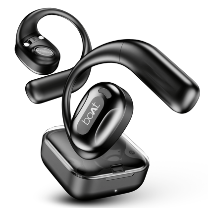 boAt Airdopes ProGear  Wireless Earbuds with 100 Hours Playback Quad Mics with ENx Tech Air Conduction Tech-Active Black