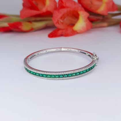 CZ Natural Emerald Diamond Bracelet - SIA417640