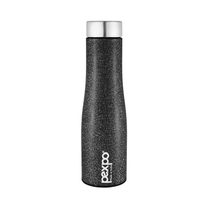 PEXPO Stainless Steel Fridge Water Bottle, 750 ml, Black, Monaco | Eco-Friendly & Leak-Proof Water Bottle