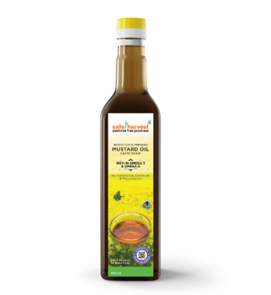 Safe Harvest Mustard Oil 500ml - Wood Cold Pressed 