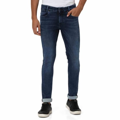 Mufti Dark Indigo Blue Skinny Fit Denim Deluxe Stretch Jeans