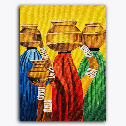 Three Indian Women-Canvas board / 10x12 inch