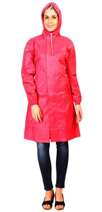 Romano nx 100% Waterproof Premium Quality Heavy Duty Double Layer Hooded Long Raincoat Women in a Storage Bag-Medium