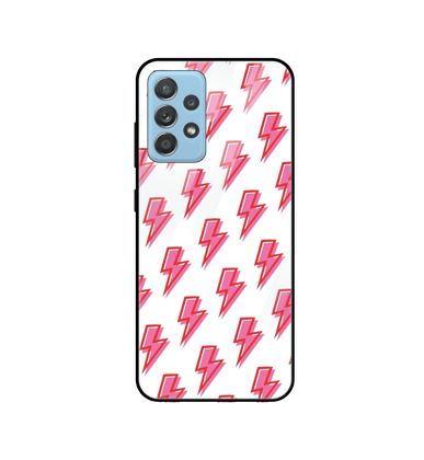 Pink Lightning Bolts - Glass Case For Samsung Models-Samsung Galaxy M32 4G