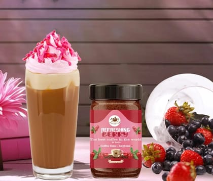 Brewstar Refreshing Berry Coffee | Roast & Ground Coffee | Instant Coffee | Premium Coffee | Berry Flavour (50gm)