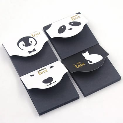 Black Paper Sticky Notes-Bear