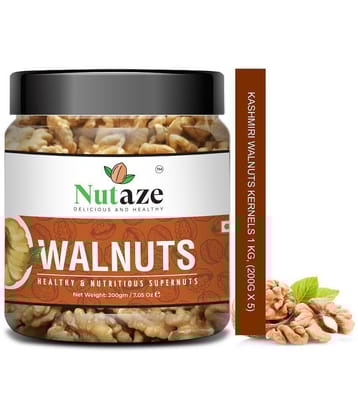 Nutaze Natural Kashmiri Walnuts Kernels (Walnuts Without Shell) 1Kg (200g x 5 ) | Kashmiri Walnuts | Fresh Akhrot Giri | Rich in Antioxidant & Omega-3.