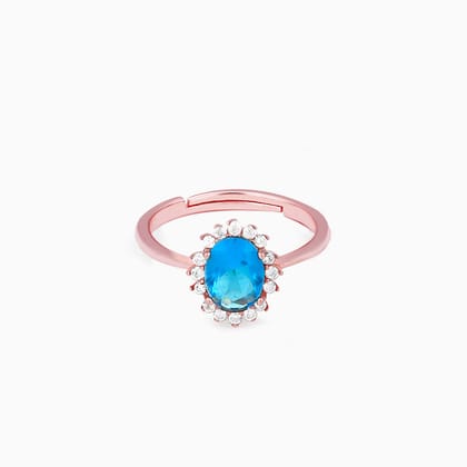 Anushka Sharma Rose Gold Aqua Blue Halo Ring