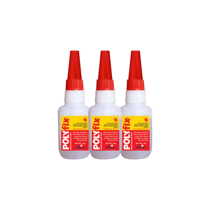 Polyfix General Purpose MV - 500 CPS: Ideal Adhesive for Cotton Fabric, Handicrafts, 3D PVC Panels, Edge Banding Tapes - 20g (Pack of 3)