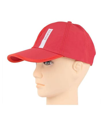 Bonjour Red Polyester Baseball Cap - Free