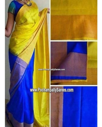 DIFFERENT YELLOW AND VOILET COMBINED UPPADA LANGA VONI SAREE