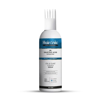 Haironic 2 Salicylic Acid Exfoliating Scalp Oil  Flake Control Hair Serum Best for Oily Itchy  Flaky Scalp  Suitable for All Hair Types - 100ml-Haironic 2% Salicylic Acid Exfoliating Scalp Oil & 