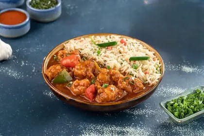 Chicken Hakka Noodles With Chicken Schezwan Rice And Chicken Manchurian