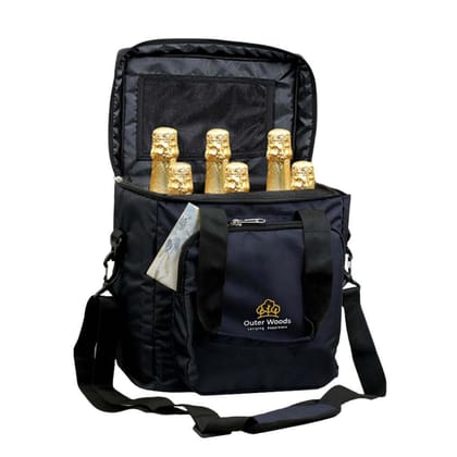 Outer Woods Insulated 6 Bottle Cooler Bag-Navy Blue