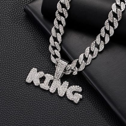 King Cuban (Pendant + Chain )-50 Cm / Silver