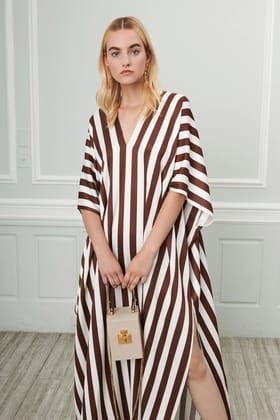 Stripes Slit Kaftan Dress