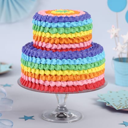 Two Tier Rainbow Chocolate Cake 2.5 Kg