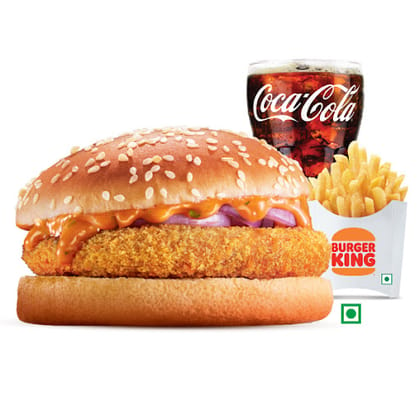 Crispy Veg Burger+Fries(Reg)+Coca Cola,