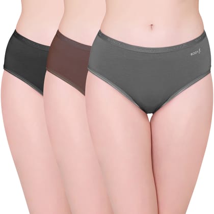 Bodyx women's combed cotton assorted Hipster Panty Pack of 3 ( BX504-DARK )