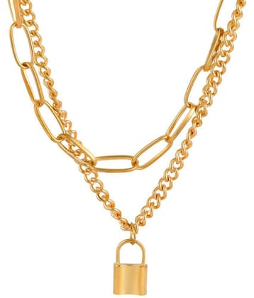 FASHION FRILL - Gold Plated Chain ( Pack of 1 ) - Golden