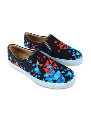 Men Printed Canvas Slip-On Sneakers