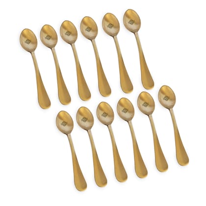 Indian Art Villa Pure Brass Baby Spoon with Matt Finish Design, Dinnerware, Tableware, Flatware & Cutlery, Length:- 19.05 cm-12