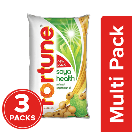 Fortune Refined Oil - Soya Bean, 3x1 L Multipack